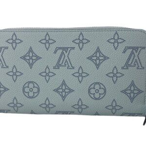 Louis Vuitton Monogram Mahina Zippy  Blue Wallet-NIB